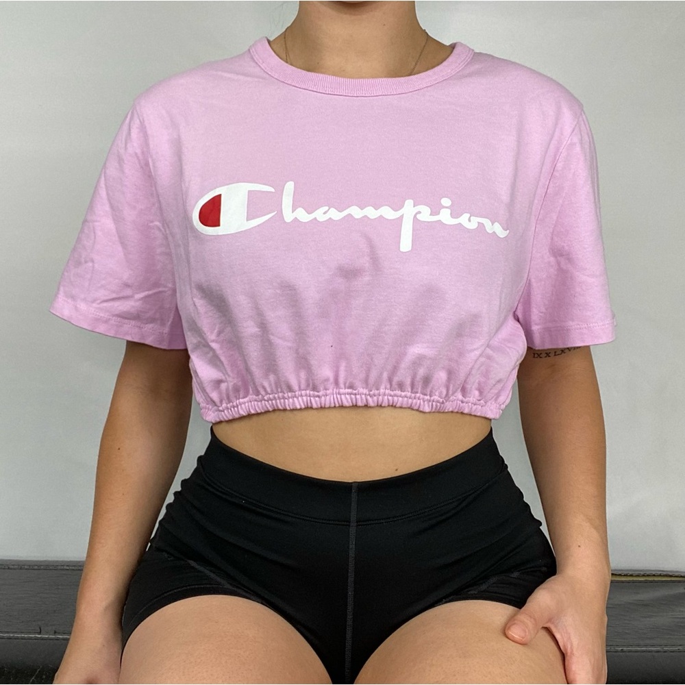 CHAMPION Shirt Sleeve Cinch Crop‎ Top
